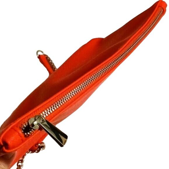 Express Coral Fold Over Purse with Silver Chain‎ Strap/Hardware - Picture 9 of 12